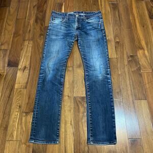 AG Adriano Goldschmied Matchbox Jeans Mens 33x34 Dark Wash Slim Straight